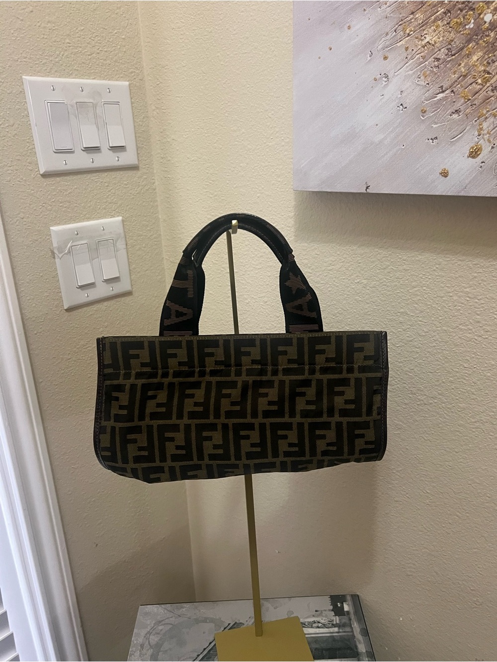 Fendi Brown Monogram Canvas Tote Bag - Picture 2 of 10